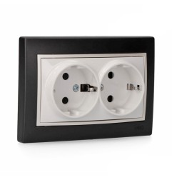 Base bipolar fija doble t/tl 16a negro serie europa solera erp60/2nu