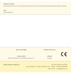 Base bipolar con t/t con toma francesa 16a 250v con usb con obturador serie europa solera erp60fusb