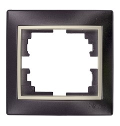 Marco para 1 elemento marco negro y aro perla 83x81x10mm. serie europa solera erp71nu