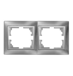 Marco para 2 elementos horizontal plata 154x81x10mm serie europa solera erp72au