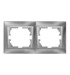 Marco para 2 elementos horizontal plata 154x81x10mm serie europa solera erp72au
