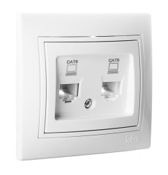 Toma doble de datos rj4 cat6 serie europa solera erp88/2u
