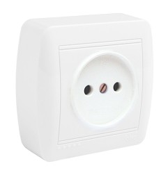 Base fija 2p con obturador superficie mural 74 x 72 x 28 mm