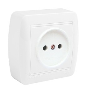 Base fija 2p con obturador superficie mural 74 x 72 x 28 mm