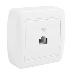 Toma de telefono tj11 (4 vias) 74x72x28mm.superficie mural solera mur84u