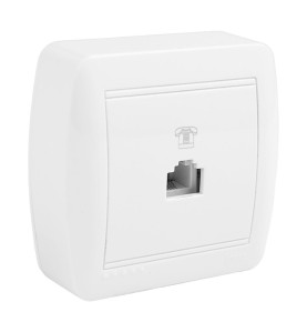 Toma de telefono tj11 (4 vias) 74x72x28mm.superficie mural solera mur84u