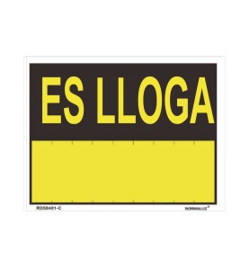Rotulo "es lloga" (pvc 0.4mm) 35x45cm normaluz
