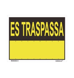 Rotulo "es traspassa" (pvc 0.4mm) 35x45cm normaluz