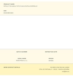 Rotulo "se alquila" (pvc 0.4mm) 45x70cm normaluz