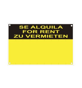 Rotulo "se vende/for sale/zu verkaufen" (pvc 0.4mm) 45x70cm normaluz