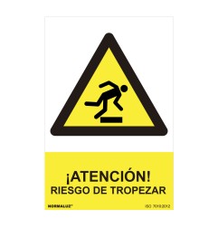 Cartel "atencion riesgo de tropezar" (pvc 0.7mm) 30x40cm normaluz
