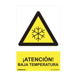 Cartel peligro "atencion baja temperatura" (pvc 0.7mm) 30x40cm normaluz