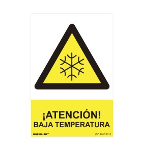 Cartel peligro "atencion baja temperatura" (pvc 0.7mm) 30x40cm normaluz