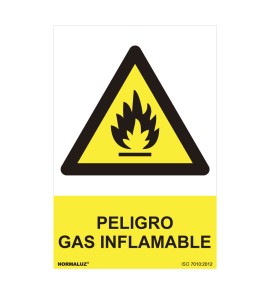 Cartel peligro "peligro gas inflamable" (pvc 0.7mm) 30x40cm normaluz