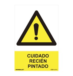 Cartel peligro "cuidado recien pintado" (pvc 0.7mm) 30x40cm normaluz