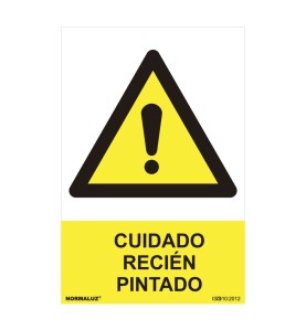 Cartel peligro "cuidado recien pintado" (pvc 0.7mm) 30x40cm normaluz