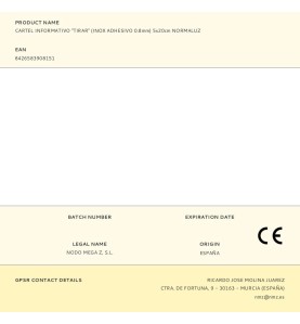 Cartel informativo "tirar" (inox adhesivo 0.8mm) 5x20cm normaluz