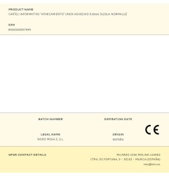 Cartel informativo "aparcamiento" (inox adhesivo 0.8mm) 5x20cm normaluz