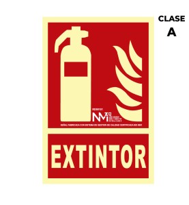 Cartel de extinción "extintor" clase a (pcv 1mm) 21x30cm normaluz