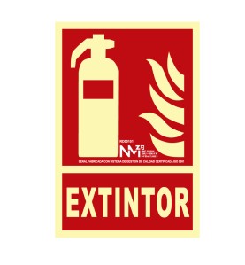 Cartel de extinción "extintor" clase b (pcv 0,7mm) 21x30cm normaluz