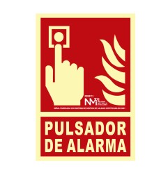 Cartel de extinción "pulsador de alarma" clase b (pcv 0,7mm) 21x30cm normaluz