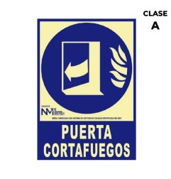 Cartel de extinción "puerta cortafuegos" clase a (pvc 1mm) 21x30cm normaluz