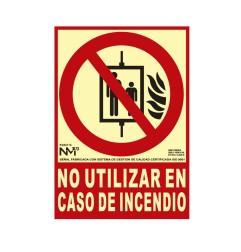 Cartel de extinción "no utilizar en caso de incendio" clase b (pvc 0,7mm) 21x30cm normaluz