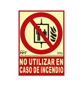 Cartel de extinción "no utilizar en caso de incendio" clase b (pvc 0,7mm) 21x30cm normaluz