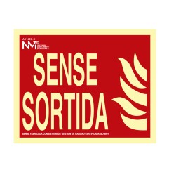 Cartel de extinción "sense sortida" clase b (pvc 0.7mm) 30x15cm normaluz