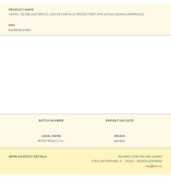 Cartel "es obligatorio el uso de pantalla protectora" (pvc 0,7mm) 30x40cm normaluz