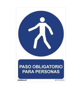 Cartel "paso obligatorio para personas" (pvc 0,7mm) 30x40cm normaluz