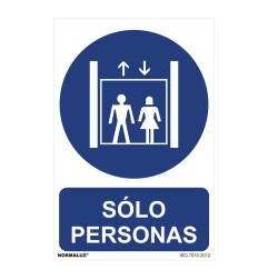 Cartel "solo personas" (pvc 0,7mm) 30x40cm normaluz
