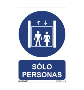 Cartel "solo personas" (pvc 0,7mm) 30x40cm normaluz