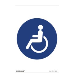 Cartel "obligatorio personas discapacitadas" (pvc 0,7mm) 30x40cm normaluz