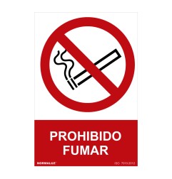 Cartel "prohibido fumar" (pvc 0,7mm) 30x40cm normaluz