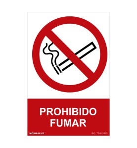 Cartel "prohibido fumar" (pvc 0,7mm) 30x40cm normaluz