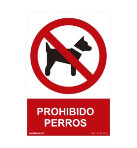 Señal prohibido "prohibido perros" (pvc 0.7mm) 30x40cm normaluz