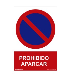 Señal prohibido "prohibido aparcar" (pvc 0.7mm) 30x40cm normaluz