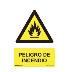 Cartel peligro "peligro de incendio" (pvc 0.7mm) 30x40cm normaluz