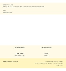 Cartel peligro "peligro de incendio" (pvc 0.7mm) 30x40cm normaluz