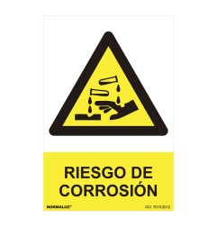 Cartel peligro "riesgo de corrosion" (pvc 0.7mm) 30x40cm normaluz