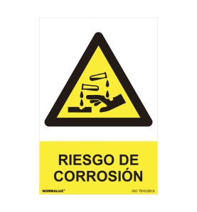 Cartel peligro "riesgo de corrosion" (pvc 0.7mm) 30x40cm normaluz
