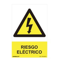 Cartel peligro "riesgo electrico" (pvc 0.7mm) 30x40cm normaluz
