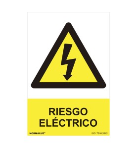 Cartel peligro "riesgo electrico" (pvc 0.7mm) 30x40cm normaluz