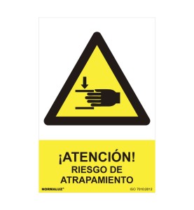 Cartel peligro "atencion riesgo de atrapamiento" (pvc 0.7mm) 30x40cm normaluz