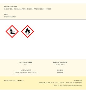 Insecticida descarga total zii 150ml preben 231614 massó