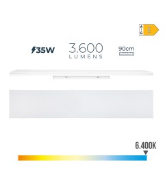Regleta led 35 w 6400 k luz fria 3600 lm 12 x 90 x 4,5 cm