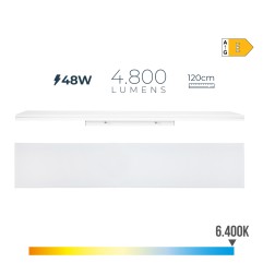 Regleta led 48 w 6400 k luz fria 4800 lm 12 x 120 x 4,5 cm