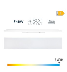 Regleta led 48 w 6400 k luz fria 4800 lm 12 x 120 x 4,5 cm