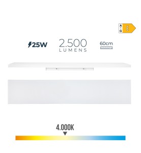 Regleta led 25 w 4000 k luz dia 2500 lm 12 x 60 x 4,5 cm